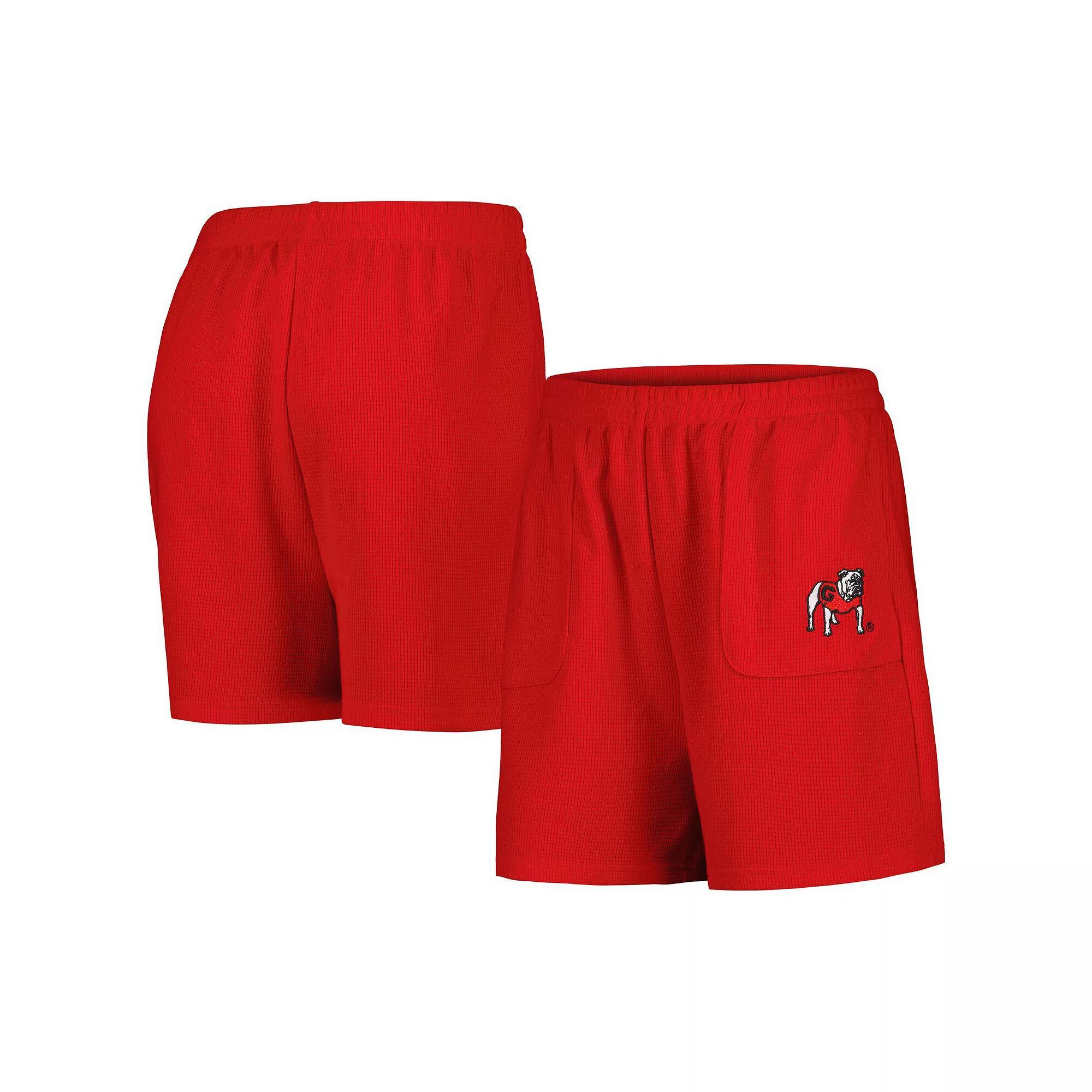 Women's Hype and Vice Red Georgia Bulldogs Pocket Hit Grand Slam Waffle Shorts, Size: Medium Product Image