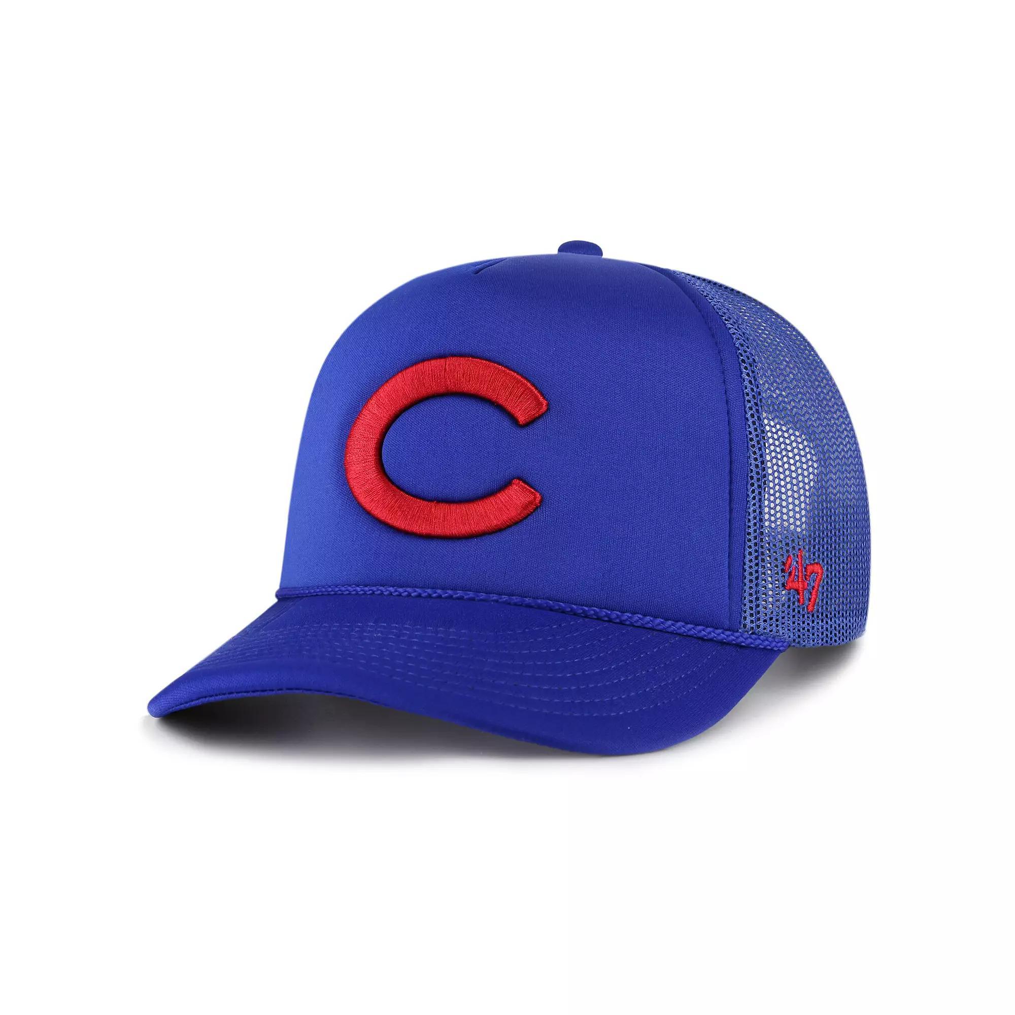 Men's '47 Royal Chicago Cubs Foam Logo Trucker Snapback Hat, Blue Product Image