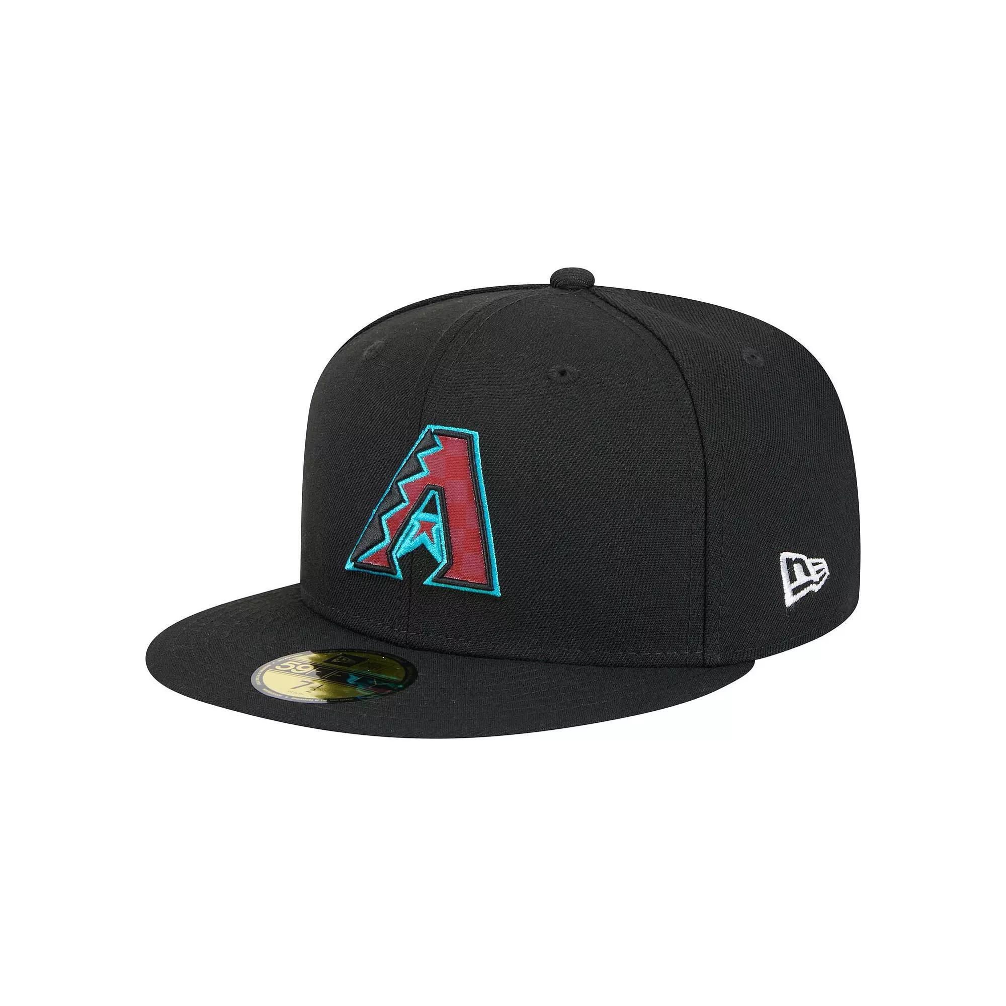 Men's New Era Black Arizona Diamondbacks Checkered Undervisor 59FIFTY Fitted Hat, Size: 8 Product Image