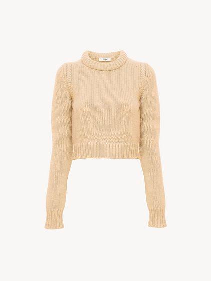 Cropped sweater in cashmere blend Product Image
