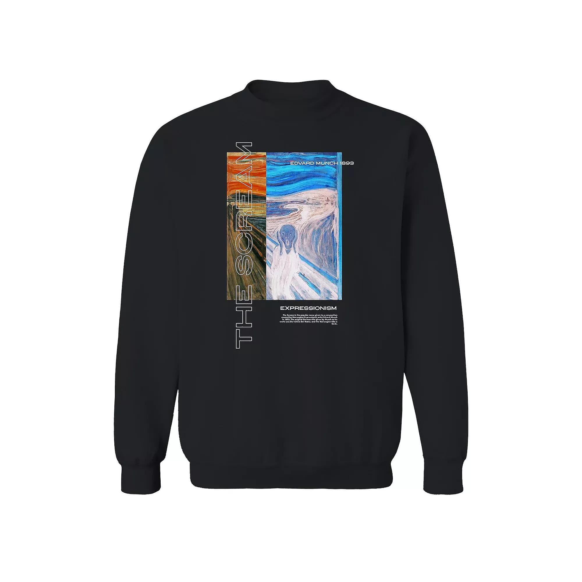 Men's apoh - Munch Expressionism Graphic Sweatshirt, Size: Small, Black Product Image