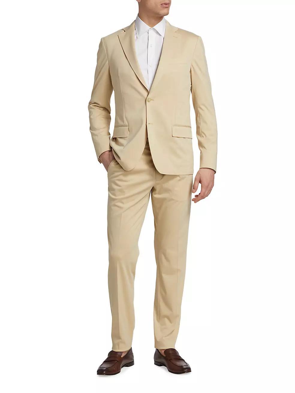 Slim-Fit Single-Breasted Knit Suit Product Image