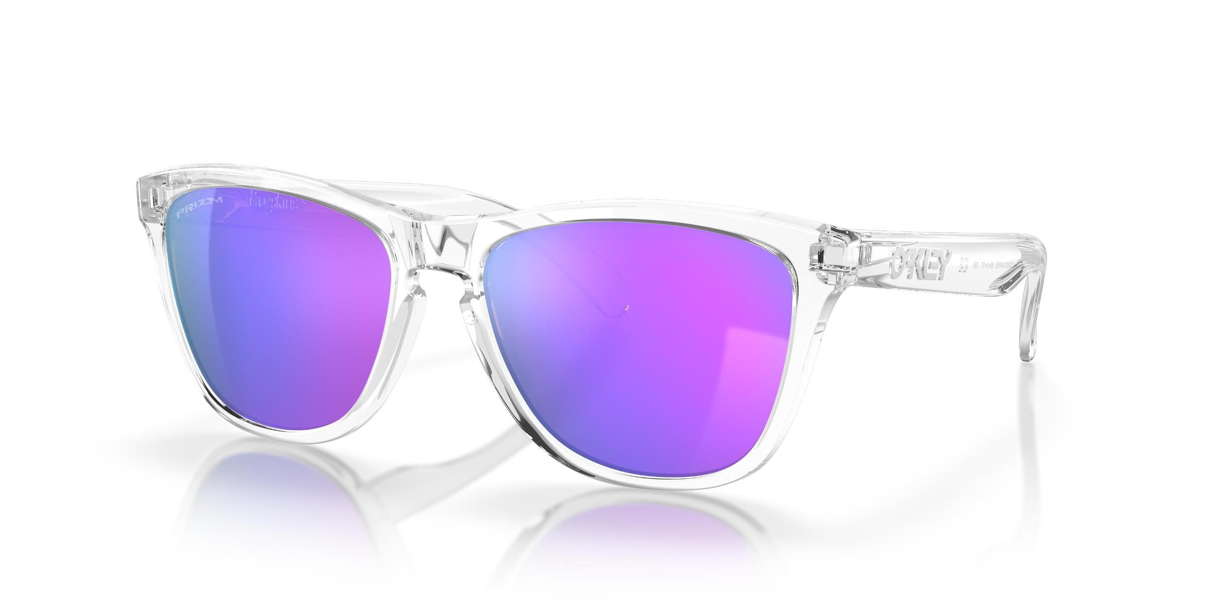 Oakley Unisex OO9013 Frogskins 55mm Square Sunglasses - Polished Clear/Prizm Violet Product Image