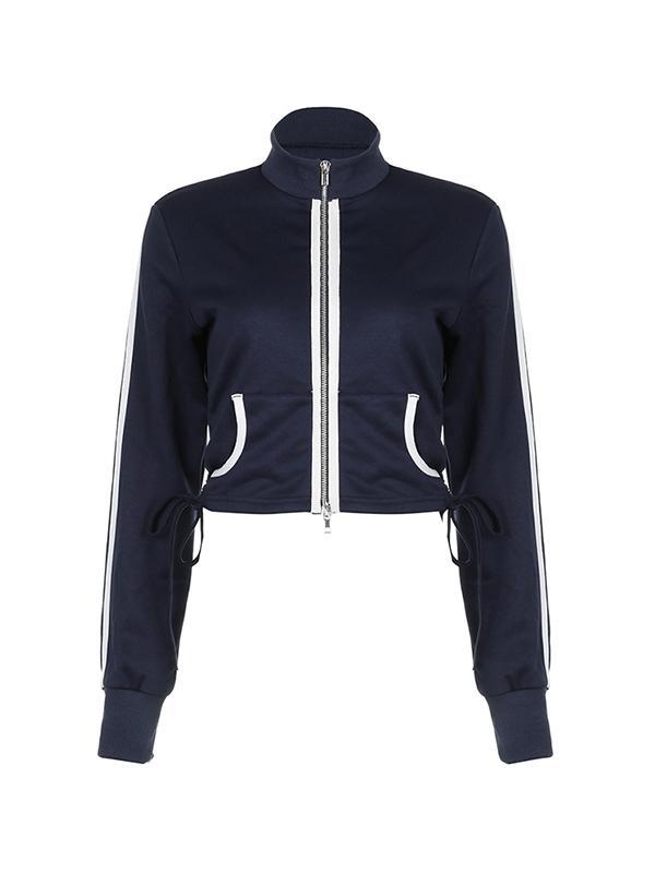 Sport Contrast Color Zip Up Jacket Product Image