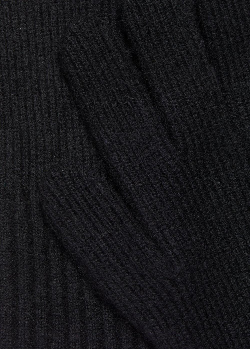 Mens Wool-Cashmere Shaker-stitch Glove, Black Vince Product Image