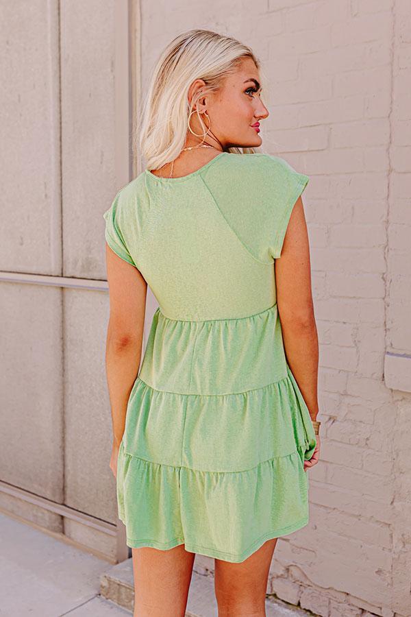 Calm Retreat Babydoll Dress In Lime Product Image