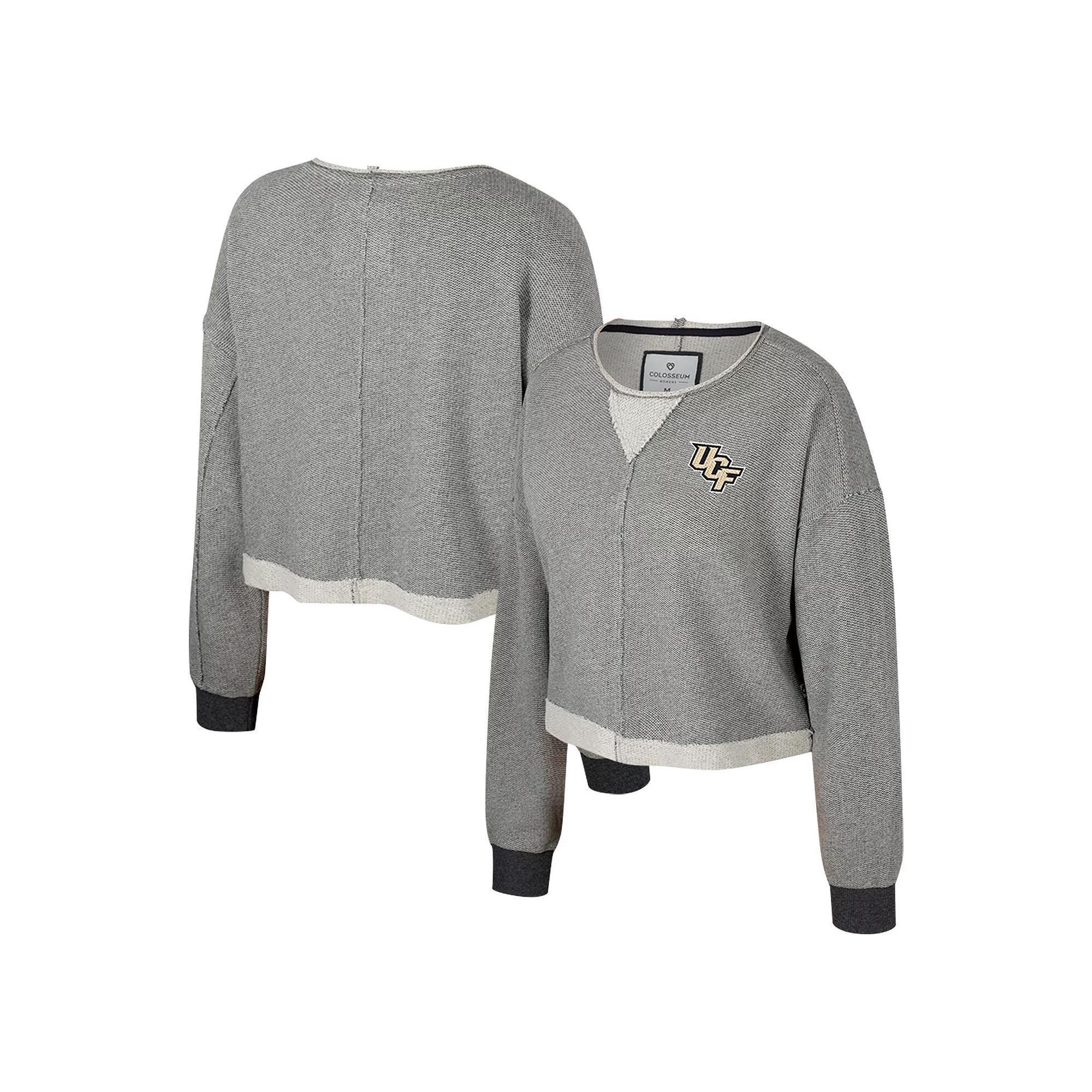 Women's Colosseum Charcoal UCF Knights Magnum Scoop Neck Cropped Pullover Sweatshirt, Size: XXL Product Image