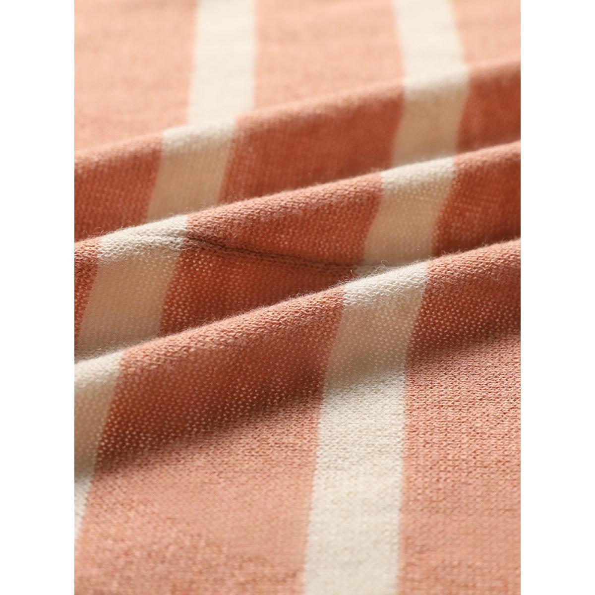 Plus Size Supersoft Essentials Striped Pocket Button Through Cardigan Crepe Women Casual Loose Long Sleeve Dailywear Cardigans BloomChic 10/M Product Image