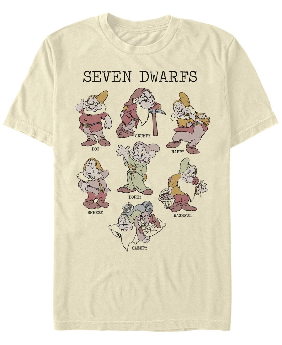 Disney's Snow White Seven Dwarfs Portraits Men's Tee, Size: 3XL, Natural Product Image