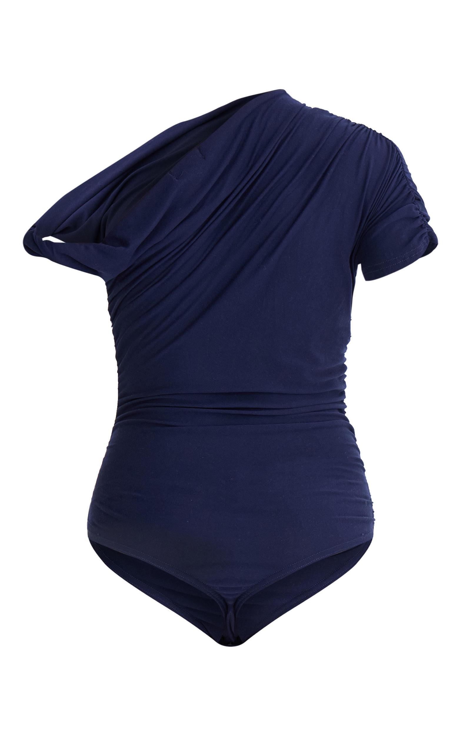 Navy Soft Touch Twist Detail Bodysuit Product Image
