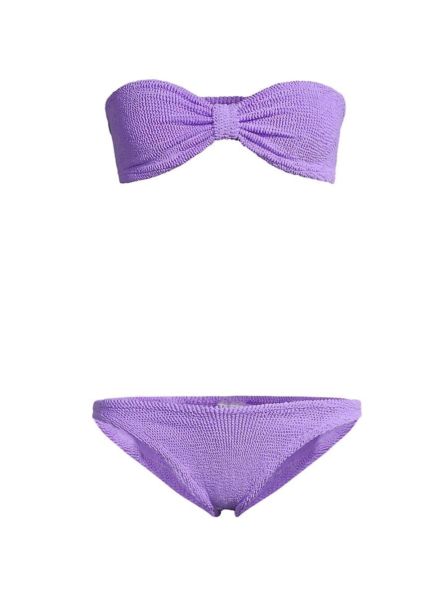 Womens Jean Bow Two-Piece Bikini Set - Lilac Product Image