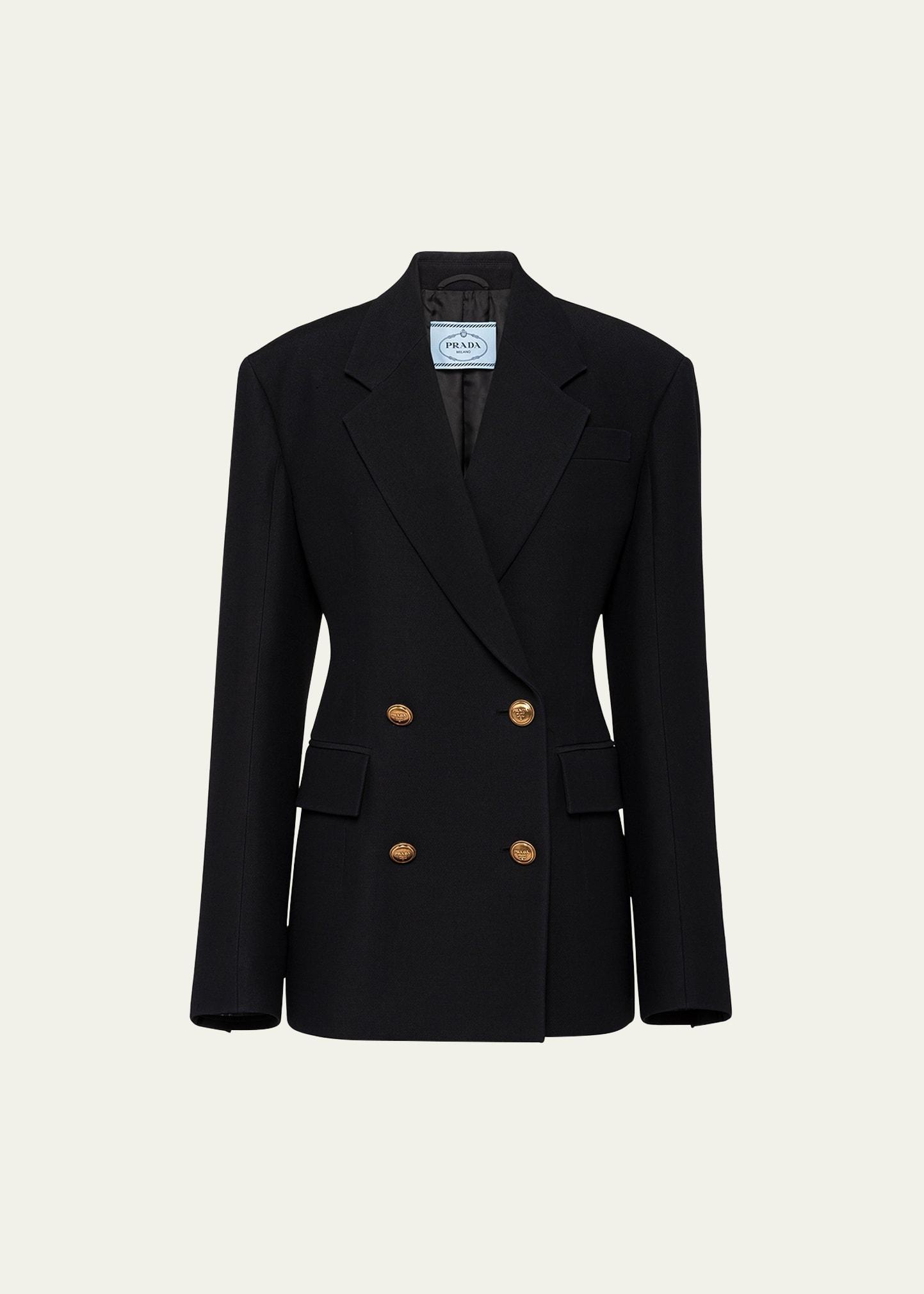 Double-Breasted Wool and Silk Jacket Product Image