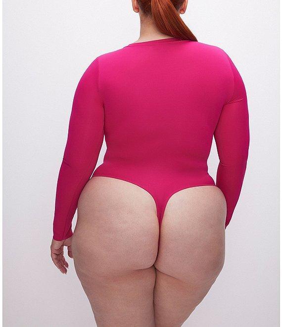 Good American Plus Size Scuba Crew Neck Long Sleeve Bodysuit Product Image