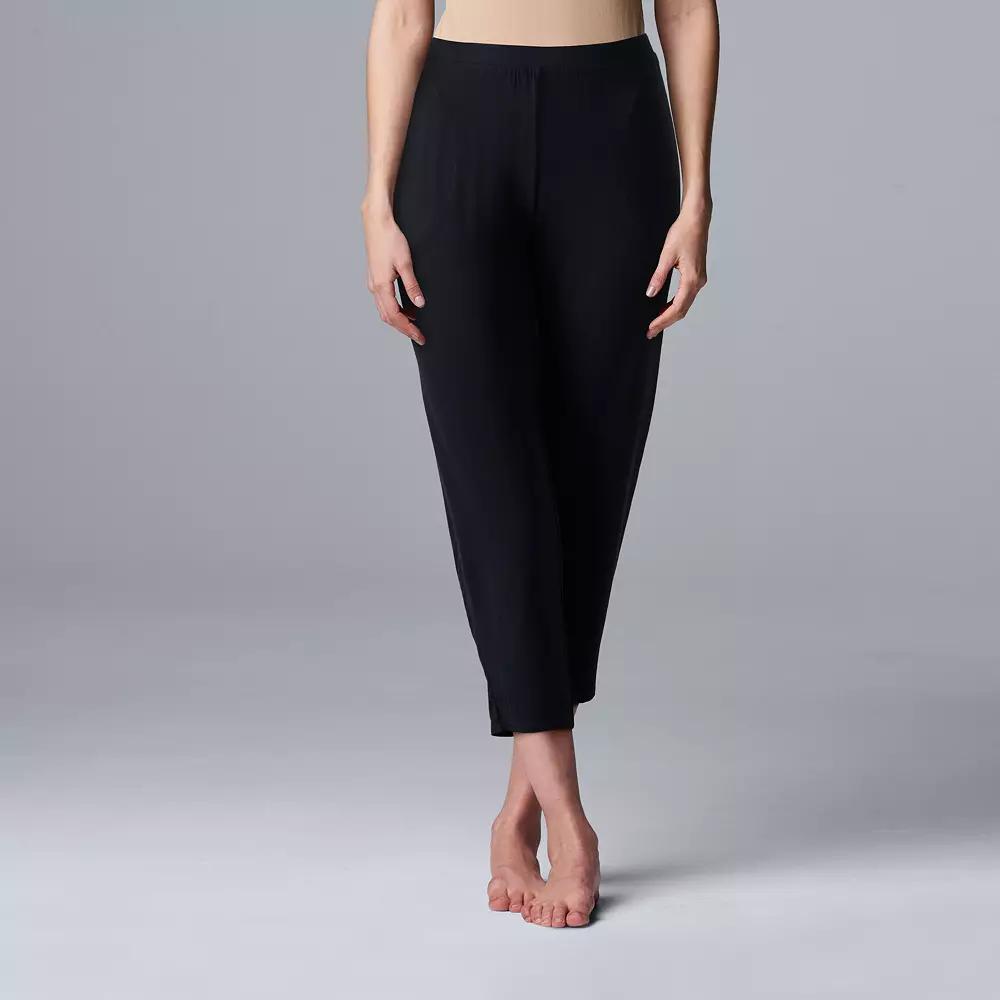 Women's Simply Vera Vera Wang Basic Luxury Pajama Capri Pants, Size: Large, Blue Product Image
