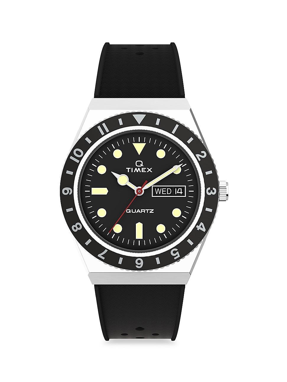 Timex Mens Q Diver Black Synthetic Watch 38mm Product Image