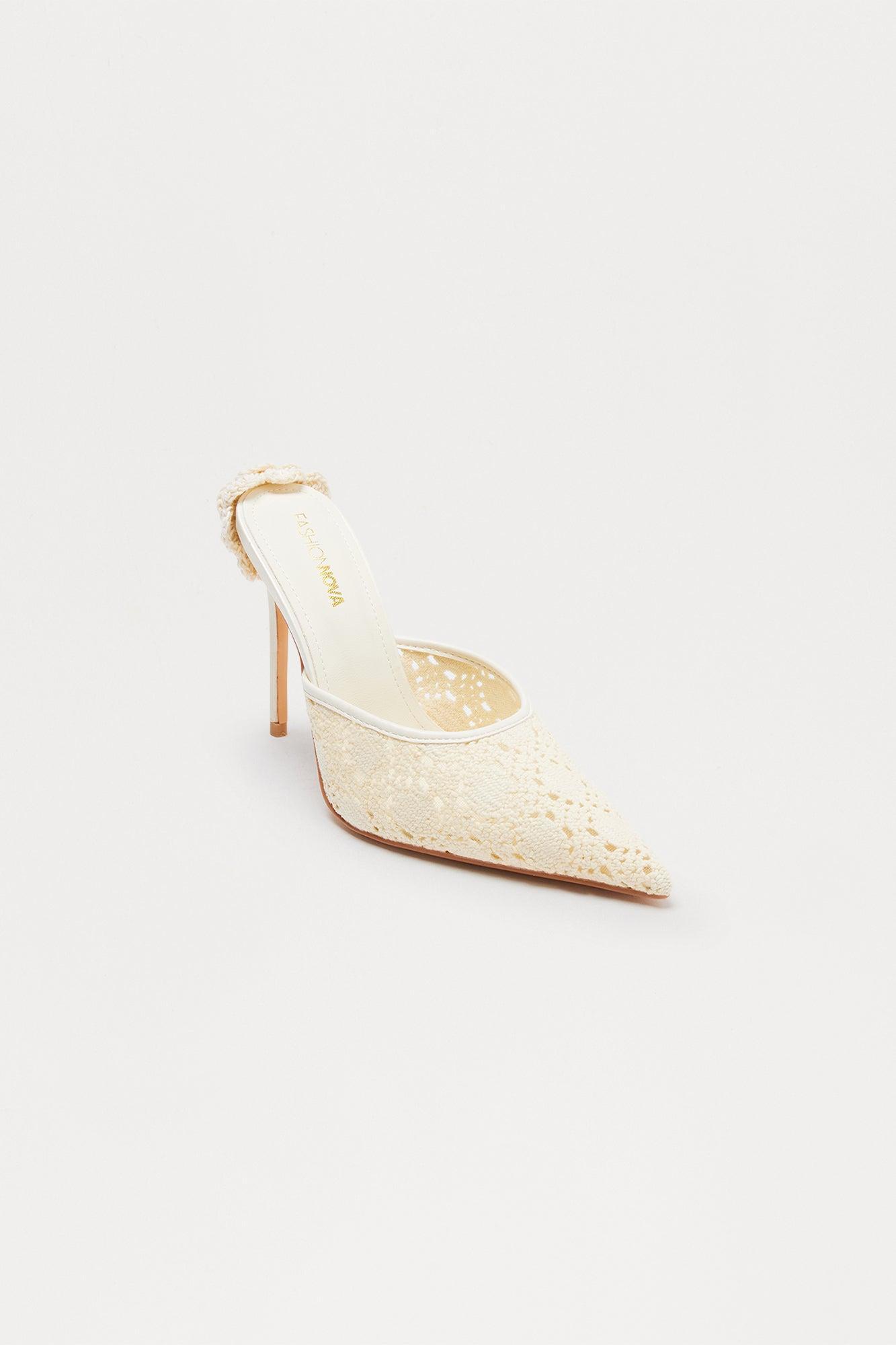Tea Cup Crochet Pumps - Ivory Product Image