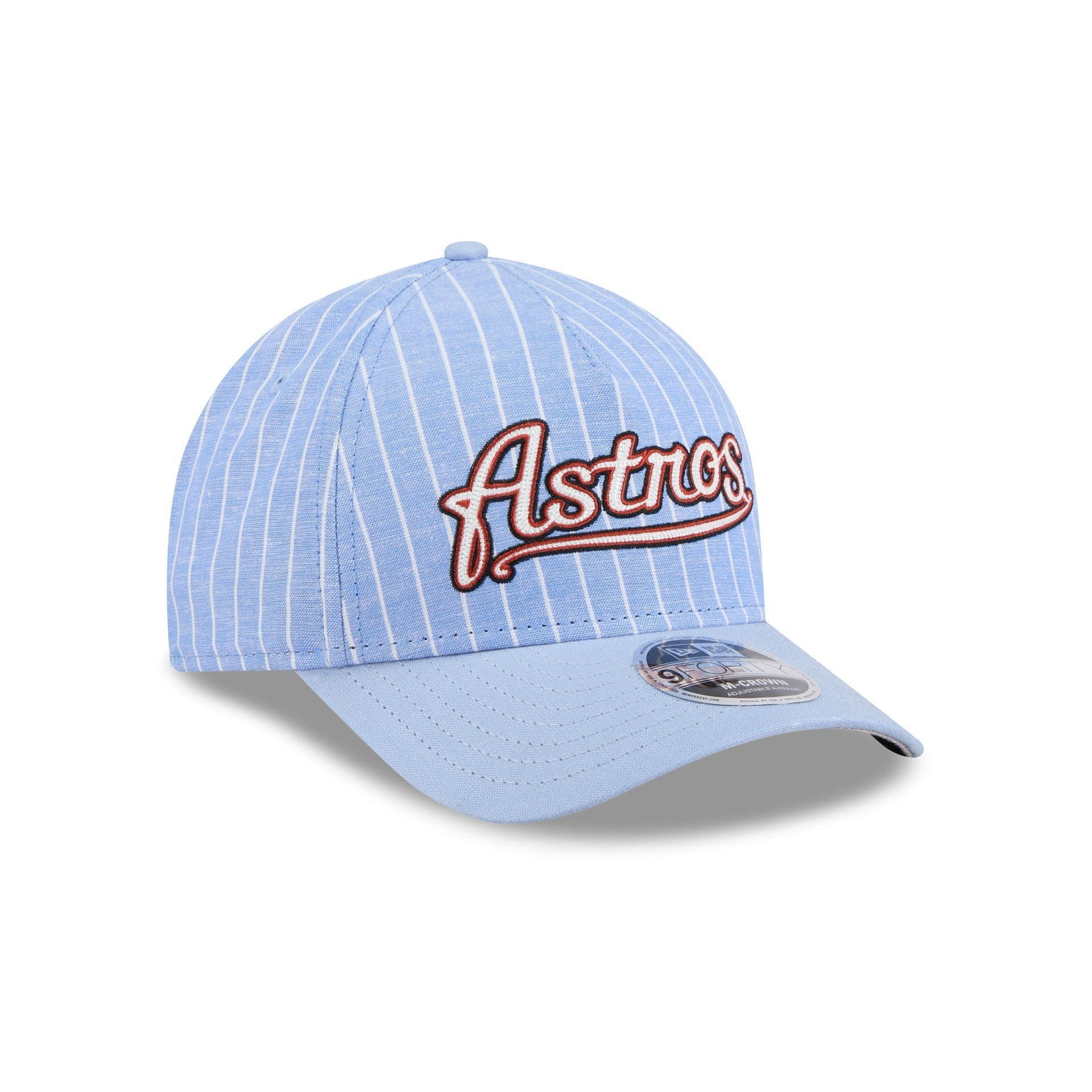 Texas Rangers Pinstripe Linen 9FORTY M-Crown A-Frame Snapback Hat Male Product Image
