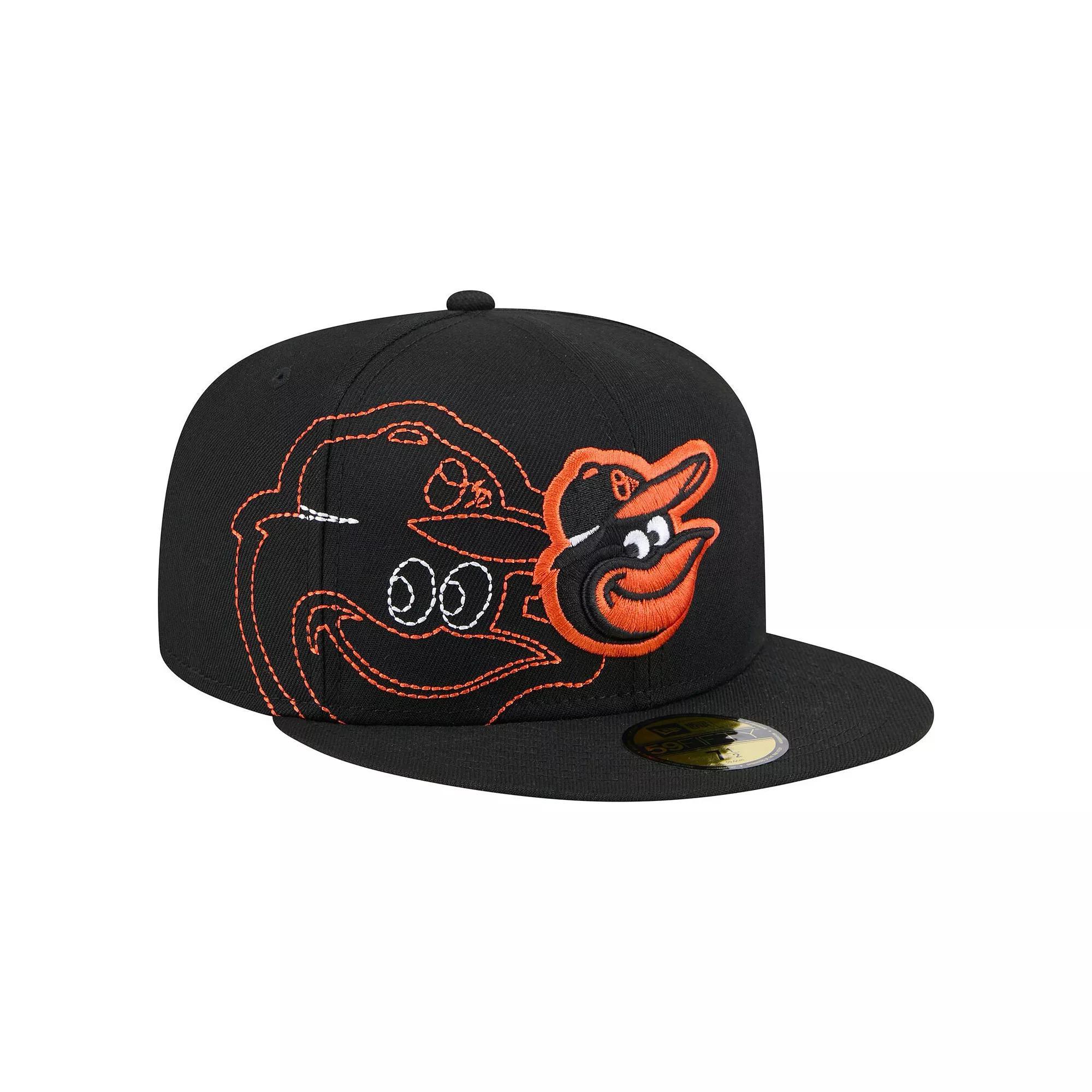 Men's New Era Black Baltimore Orioles Yarn Stitch 59FIFTY Fitted Hat, Size: 7 1/4 Product Image