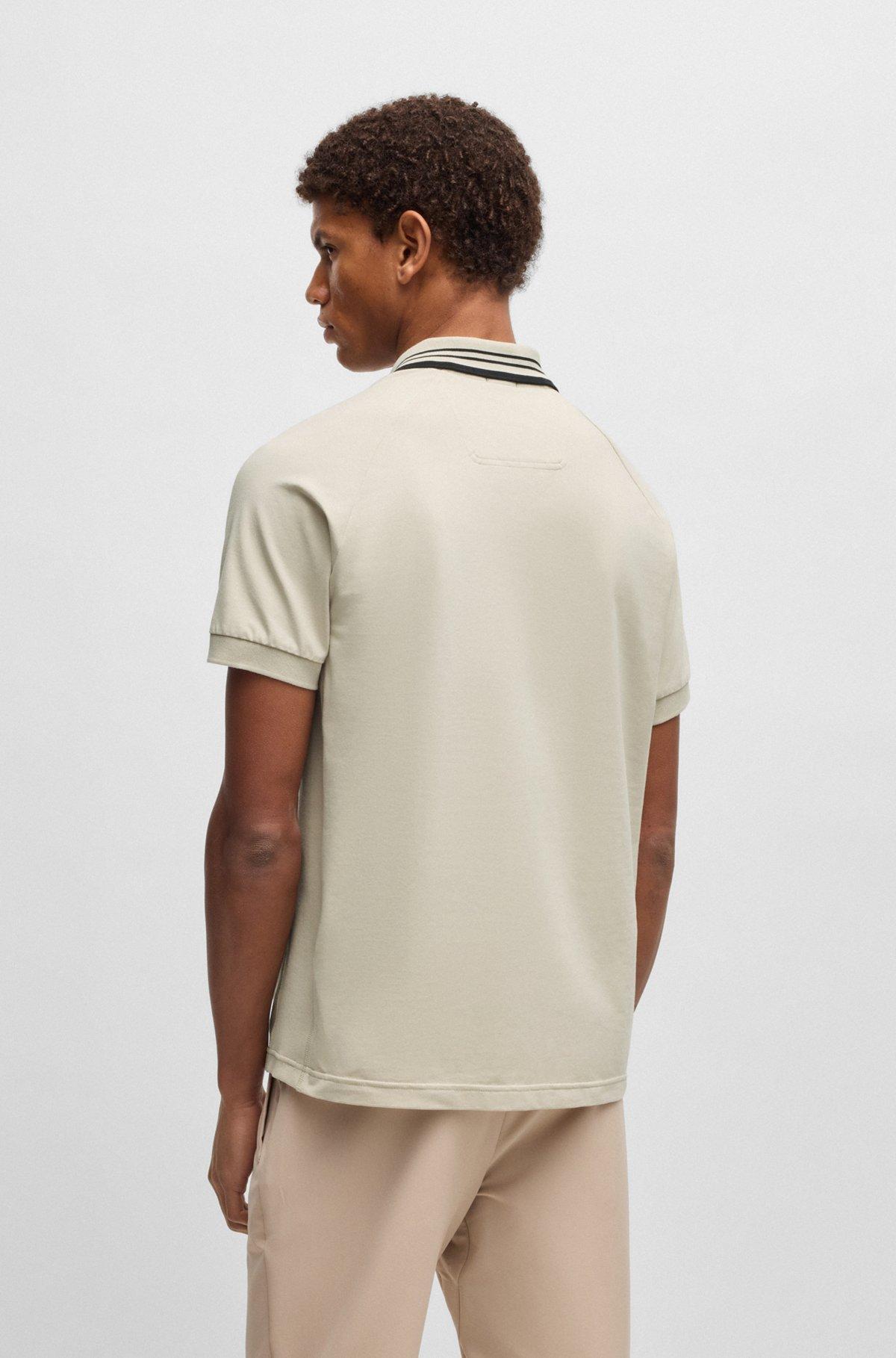 Paddy stretch-cotton polo shirt with striped collar Product Image