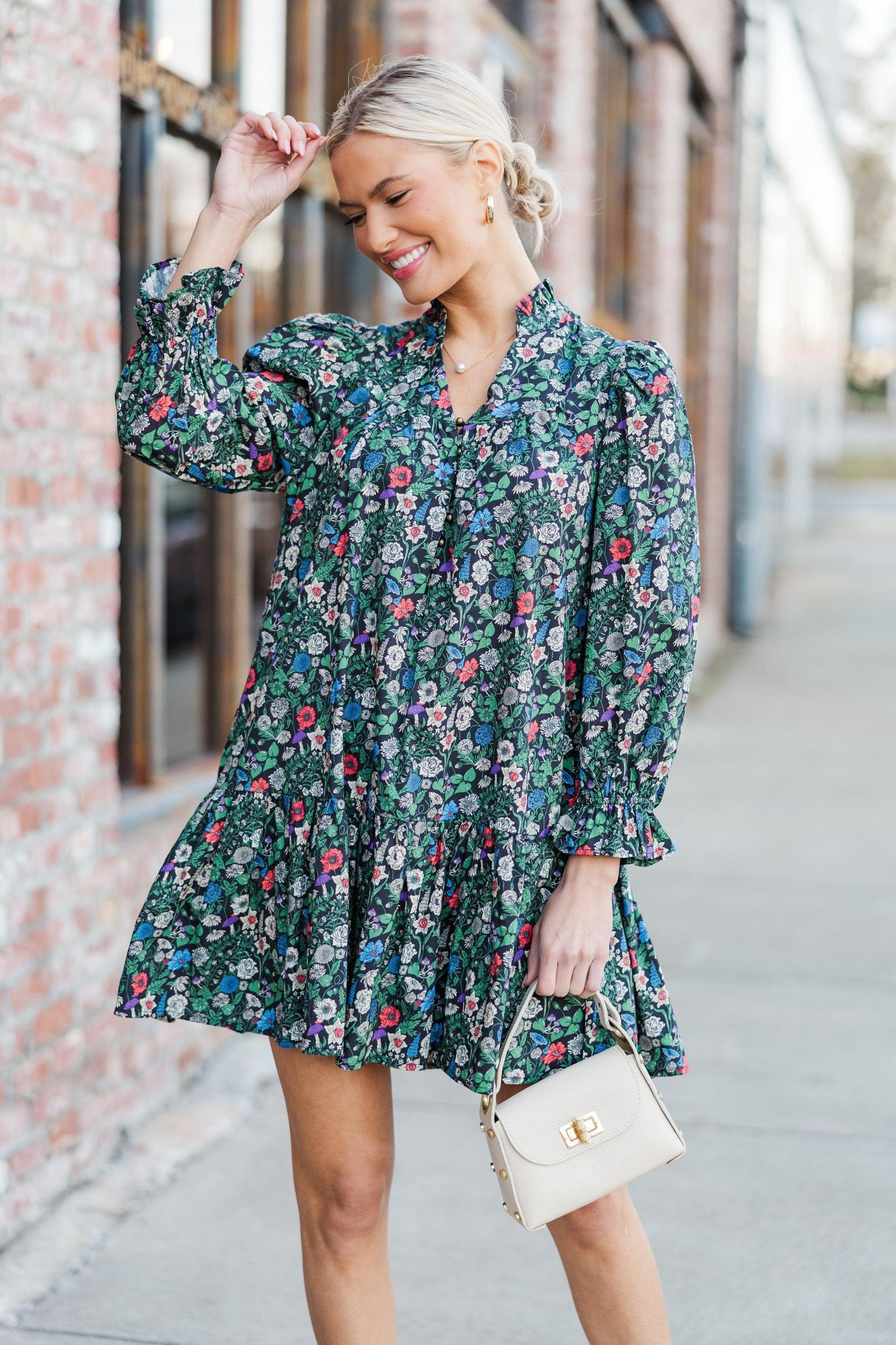 Last Forever Black Ditsy Floral Dress Female Product Image