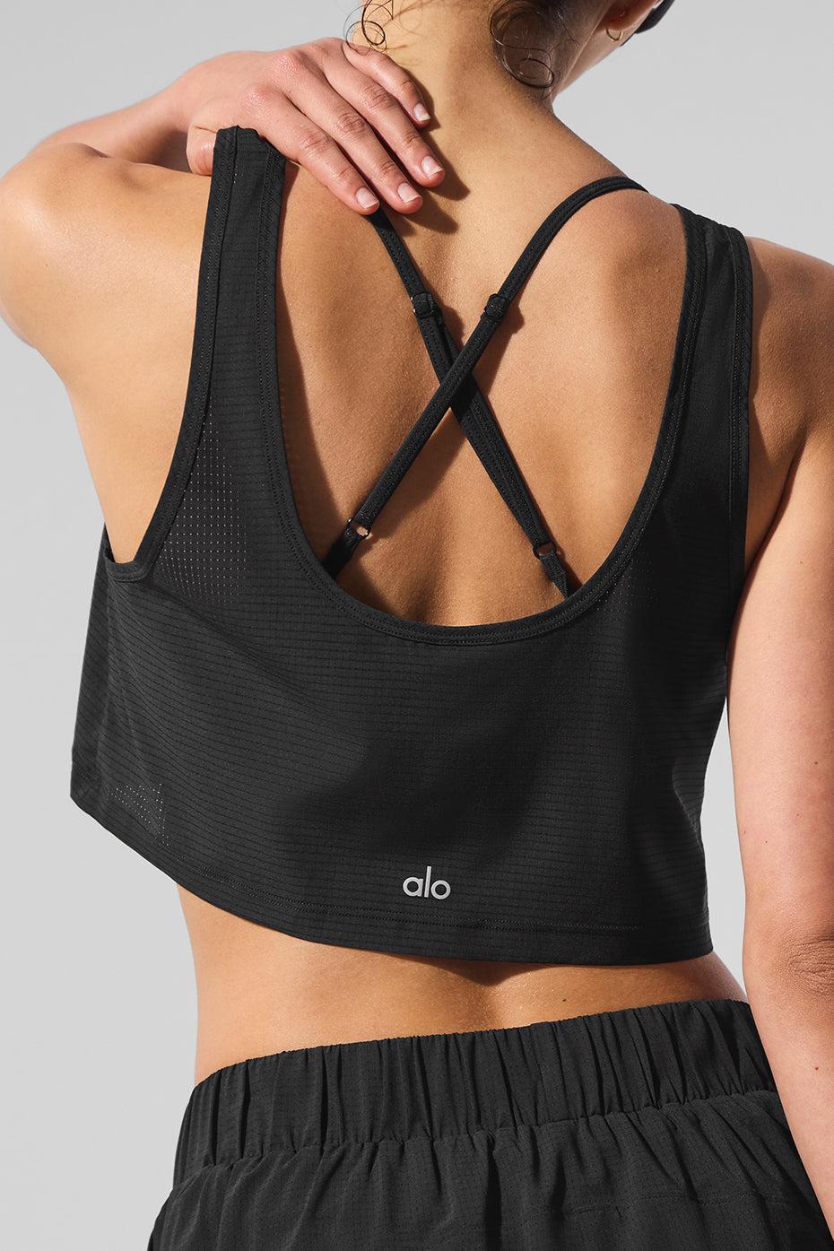 Cropped Sport Star Tank - Black Product Image