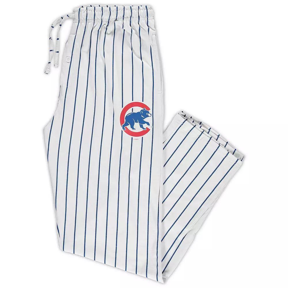 Men's Concepts Sport White/Royal Chicago Cubs Big & Tall Pinstripe Sleep Pants, Size: 5XB Product Image