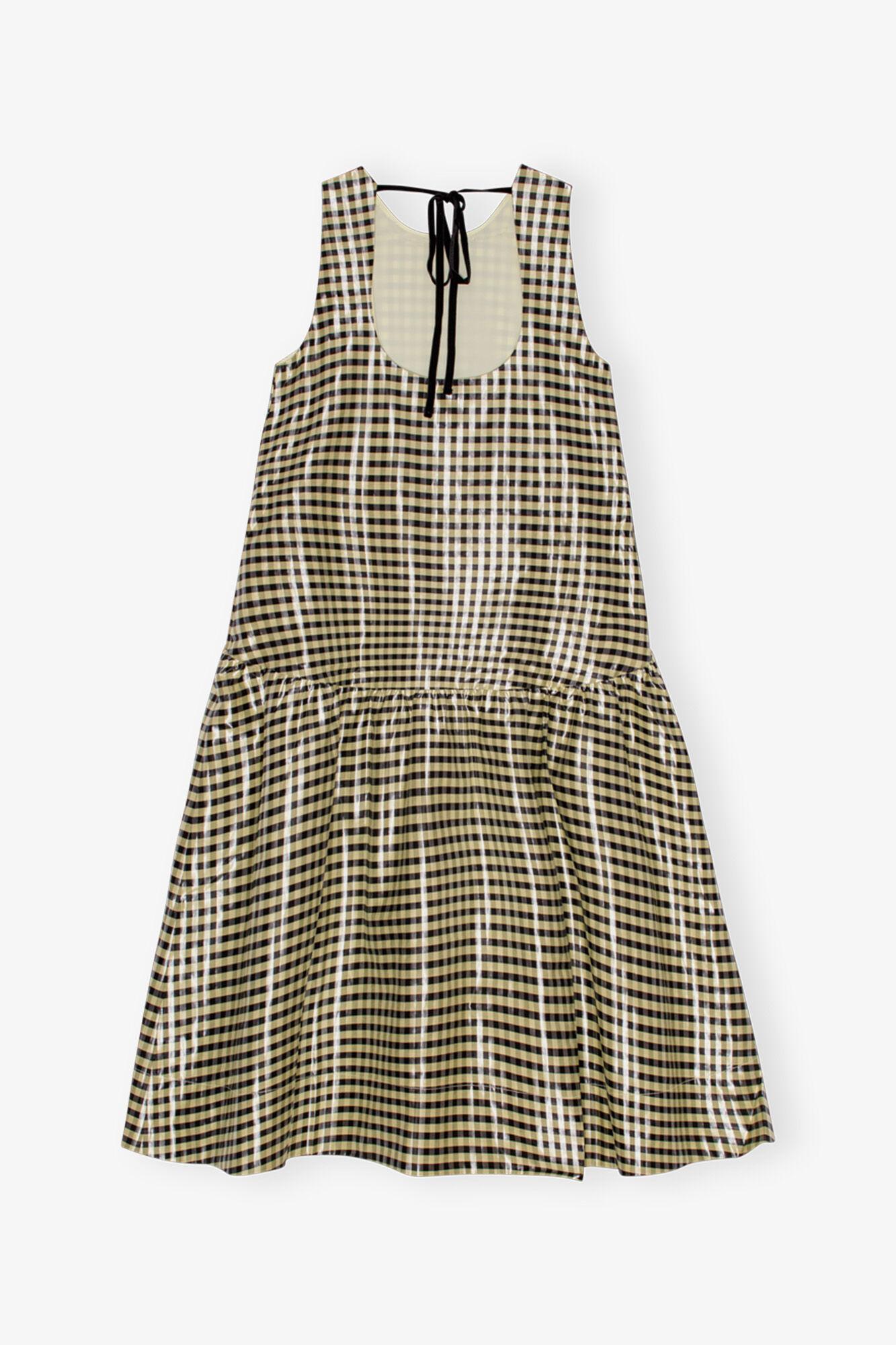 Shiny Check Jacquard Midi Dress Product Image