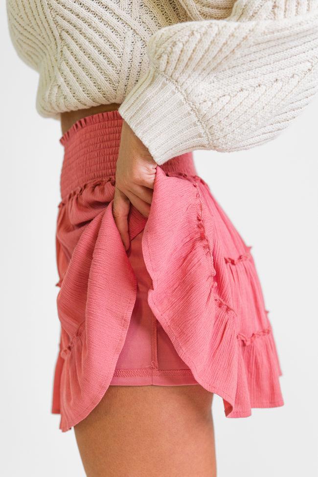 Through The Garden Rose Solid Mini Skort SALE Product Image