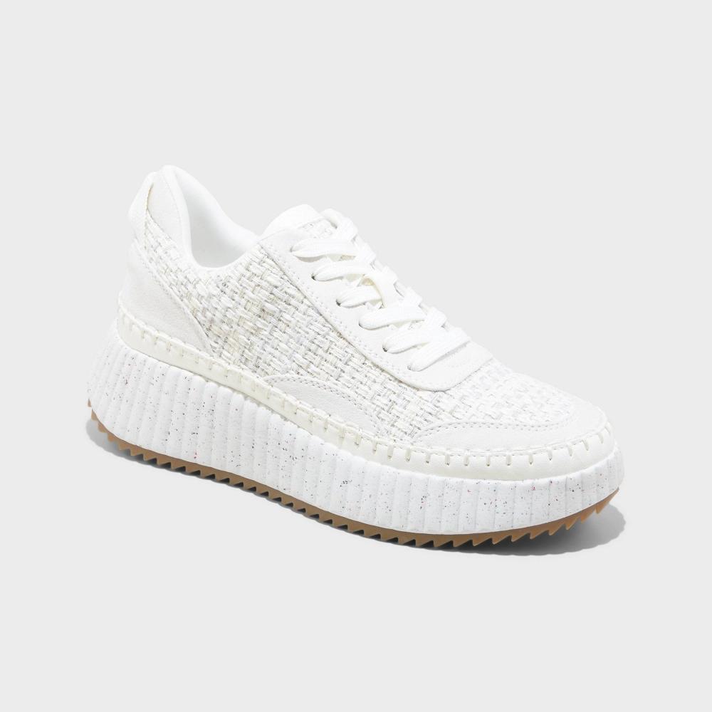 Womens Persephone Sneakers with Memory Foam Insole - Universal Thread White 10: Lace Up, Low Top, Textured Outsole Product Image