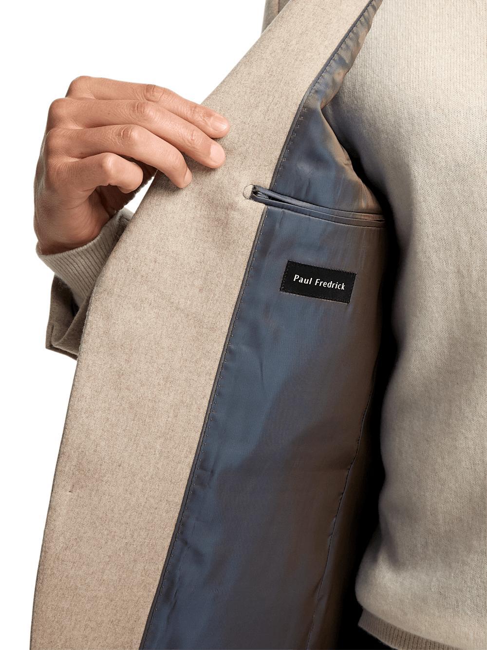 Cashmere Single Breasted Notch Lapel Sport Coat - Oatmeal Product Image