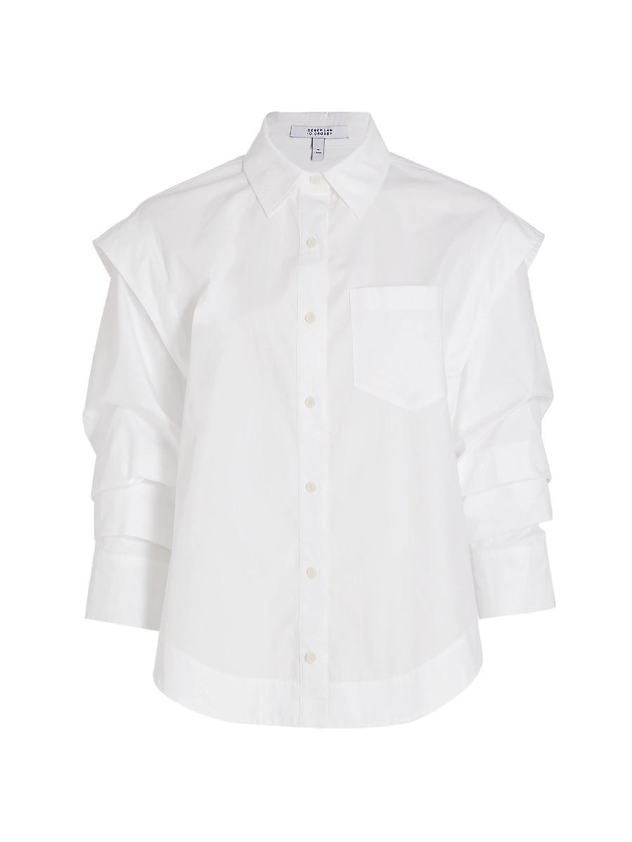 Womens Marley Ruched Sleeve Button Down Product Image