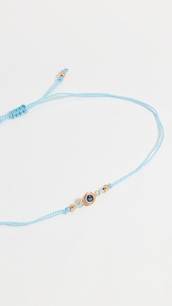 Zoe Chicco 14k Gold Floating Blue Sapphire on Turquoise Cord Bracelet | Shopbop Product Image
