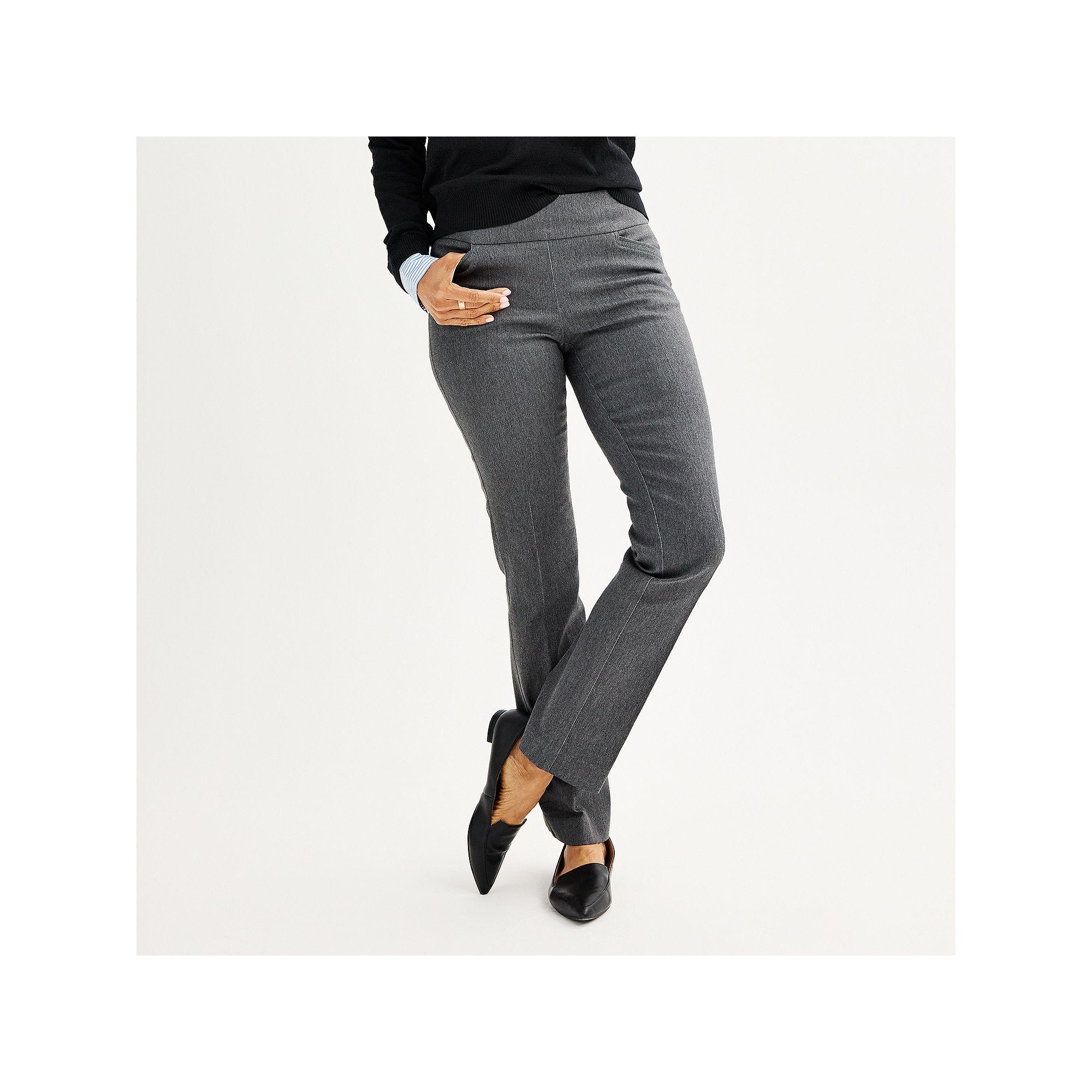 Women's Croft & Barrow® Effortless Stretch Pull-On Bootcut Pants, Size: 6 T/Large, Grey Gray Product Image