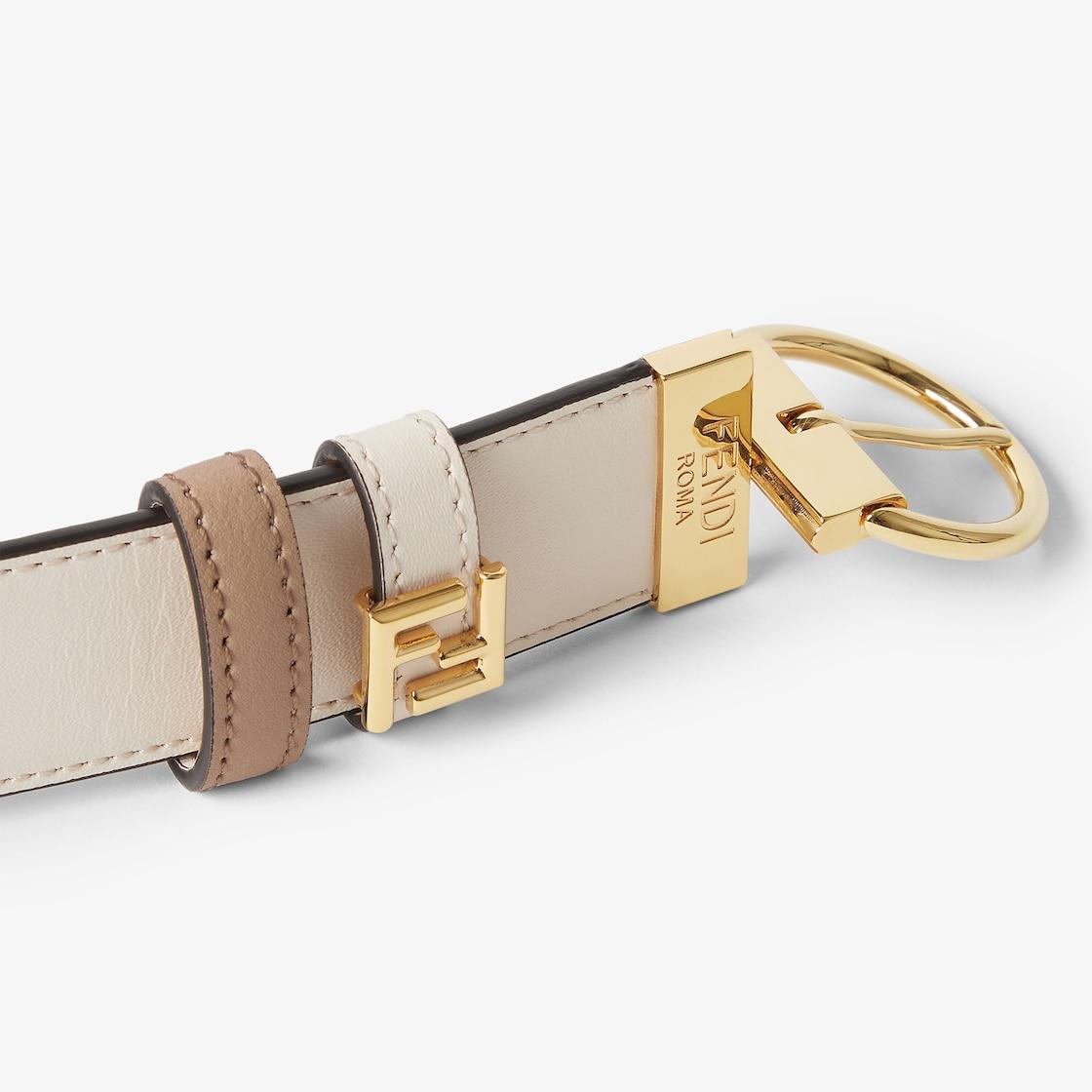 FF BeltWhite and cappuccino leather reversible belt Product Image