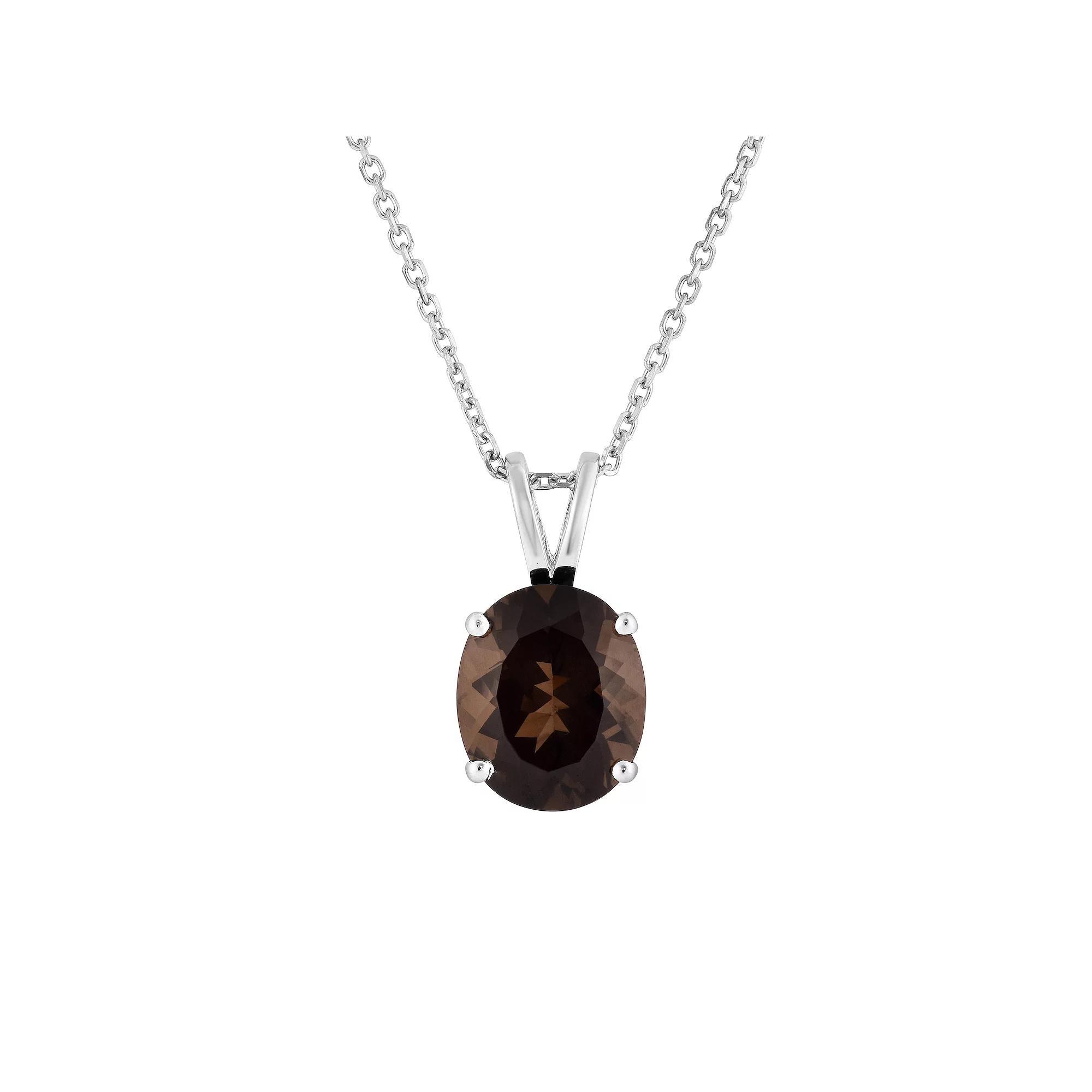 Sterling Silver Smoky Quartz Pendant Necklace, Women's, Size: 18" Product Image