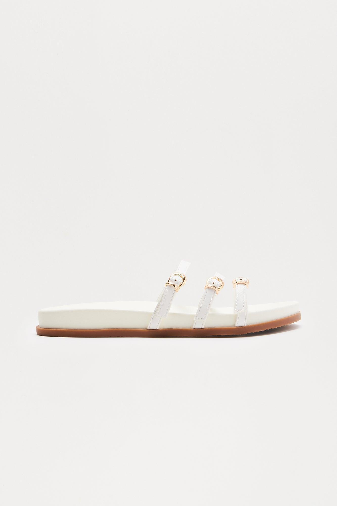 Naia Buckle Sandals - White Product Image