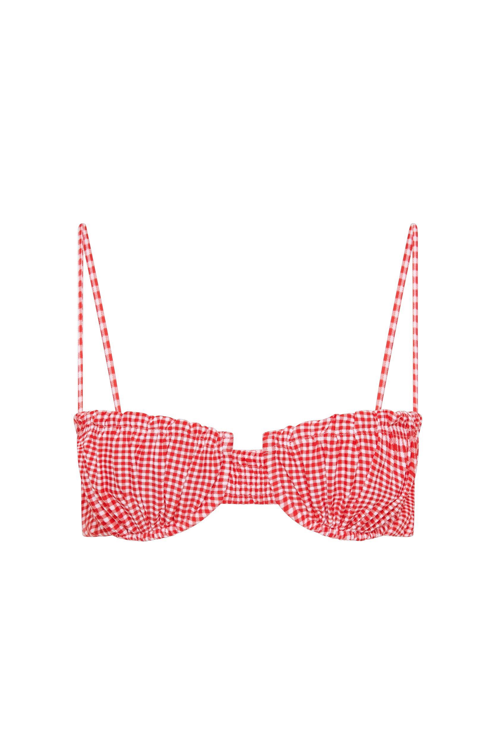 Esterel Bikini Top Gingham Red - Final Sale Product Image