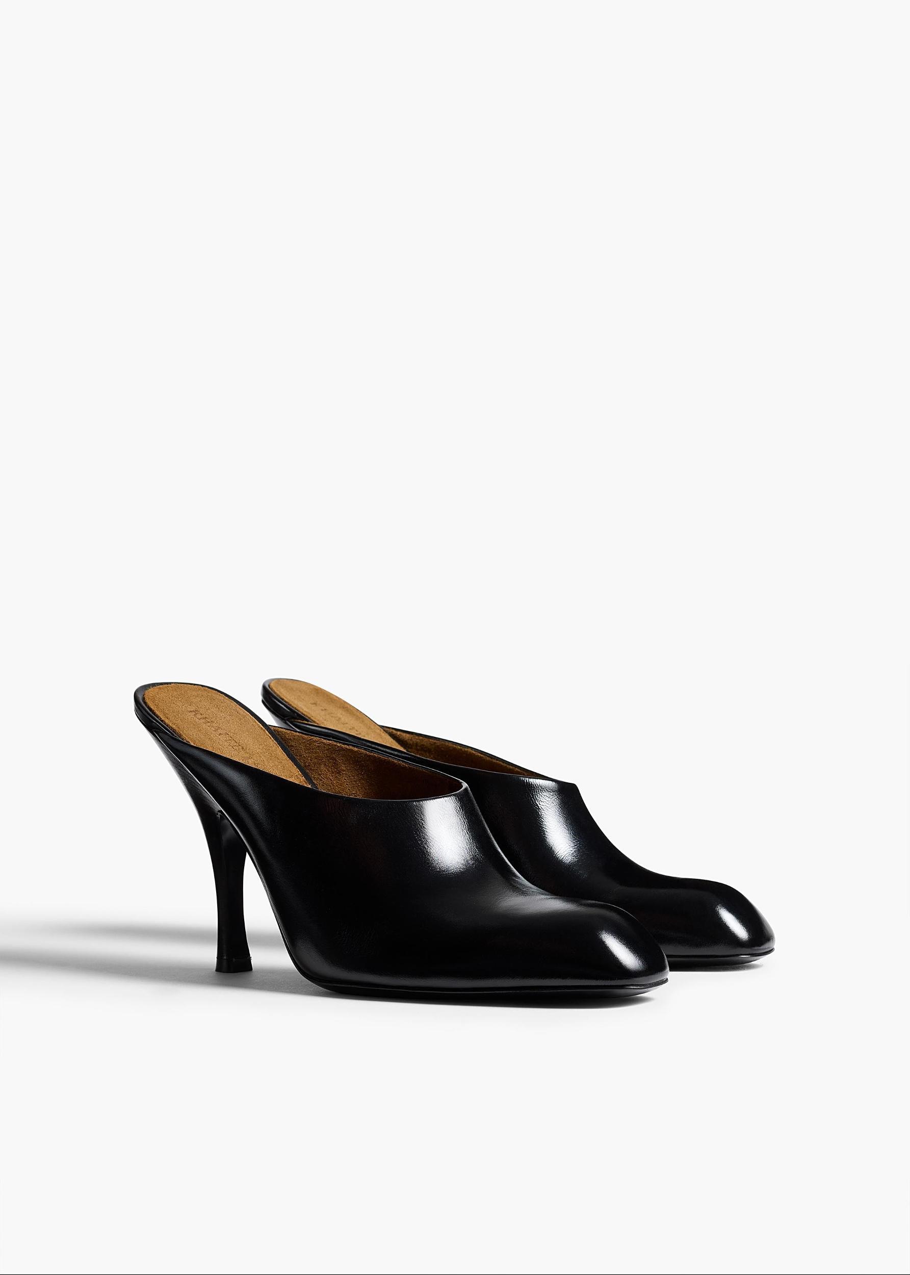 Colt Mule in Black Glazed Leather Product Image