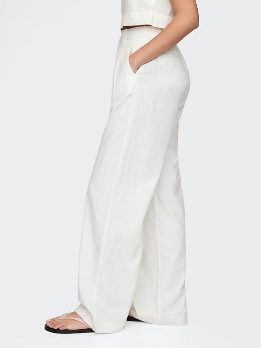 365 High Rise Linen-Blend Trousers Product Image