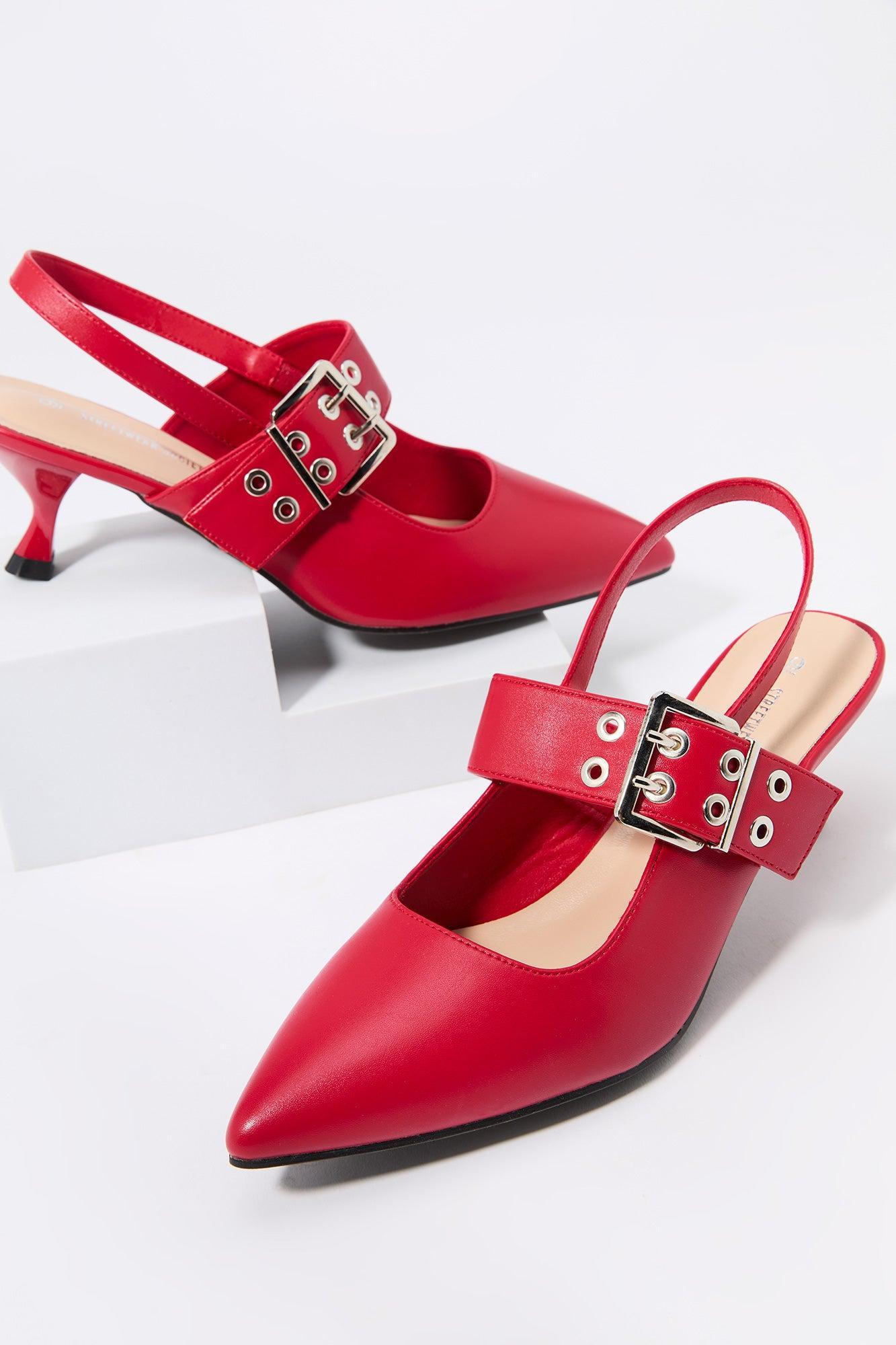 Slingback Buckled Kitten Heel Female Product Image