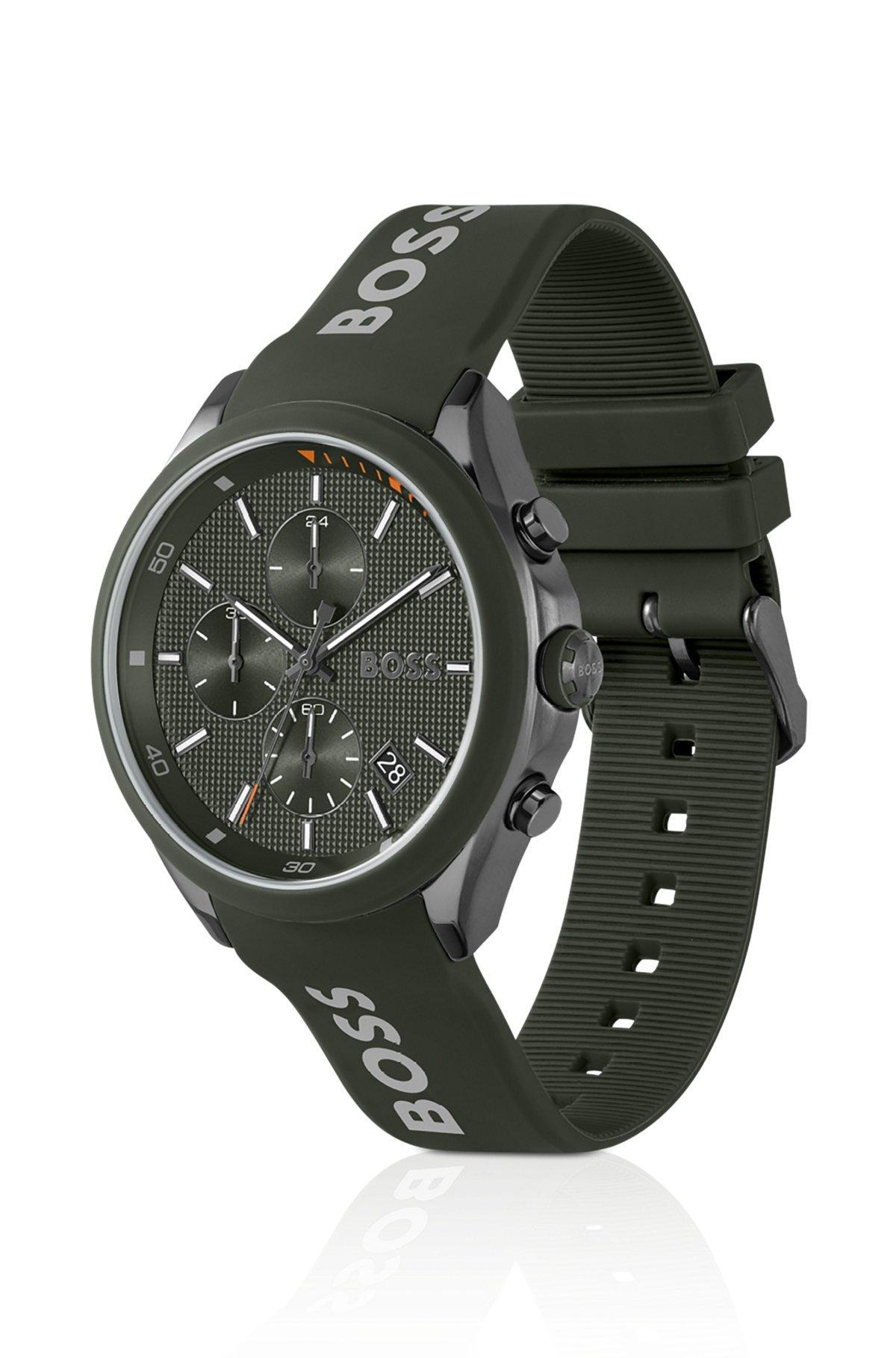 Chronograph watch with branded silicone strap Product Image