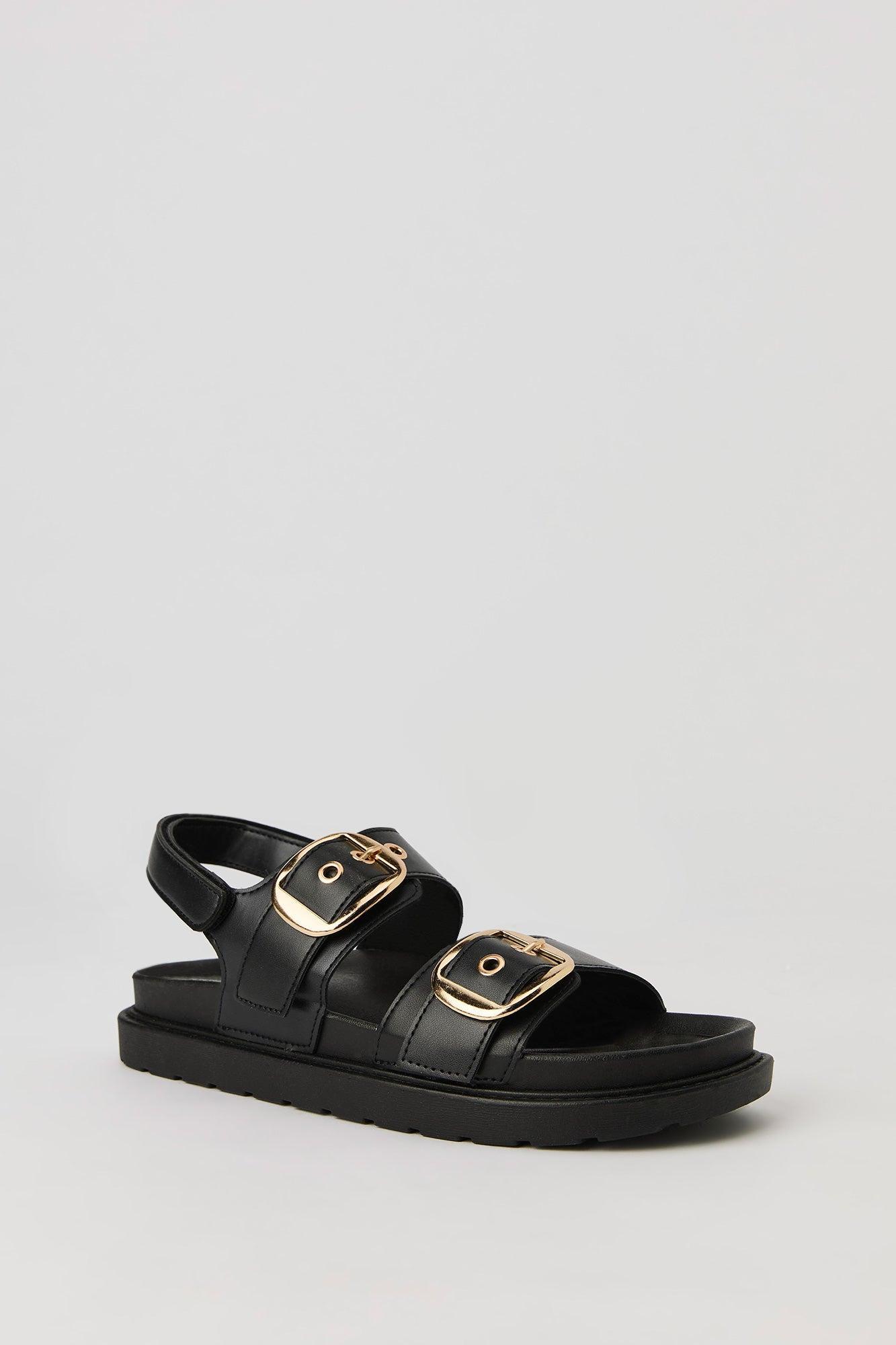 Faux Leather Buckle Sandal Female Product Image