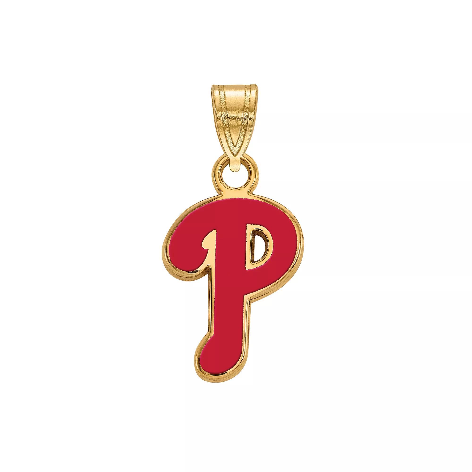 LogoArt Sterling Silver Philadelphia Phillies Small Red Enameled Pendant, Women's, Size: 18 mm, Gold Tone Product Image