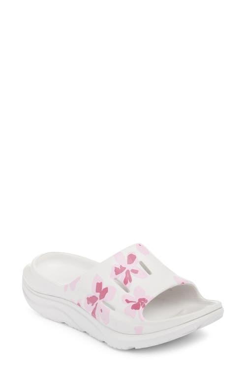 HOKA Gender Inclusive Vibrant Bloom Ora Recovery Slide 3 Sandal in Nimbus Cloud /Pink Twilight at Nordstrom, Size 15 Women's Product Image