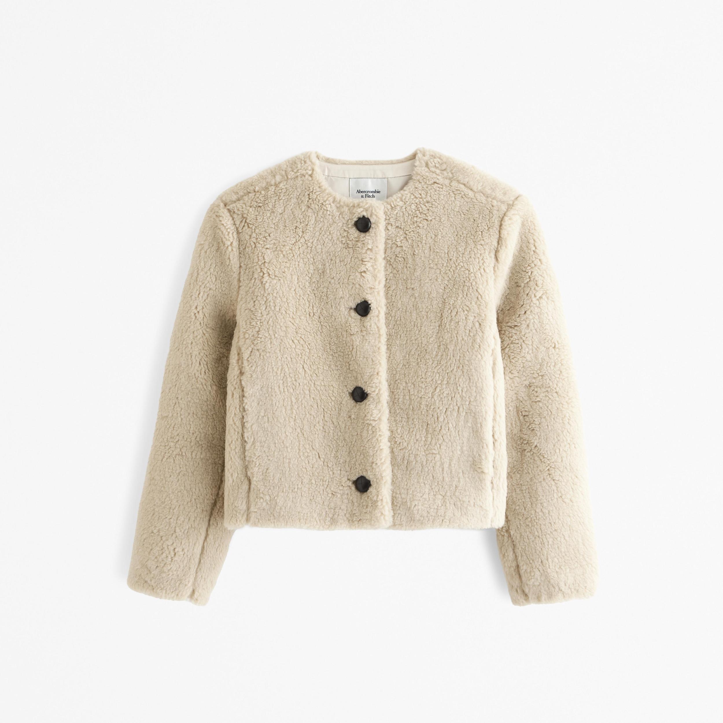 Collarless Sherpa Jacket Product Image