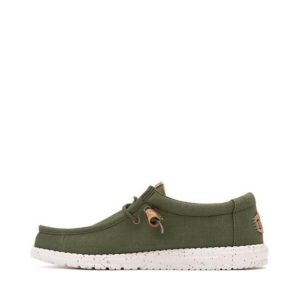 Mens HEYDUDE Wally Hemp Slip-On Casual Shoe - Olive Product Image