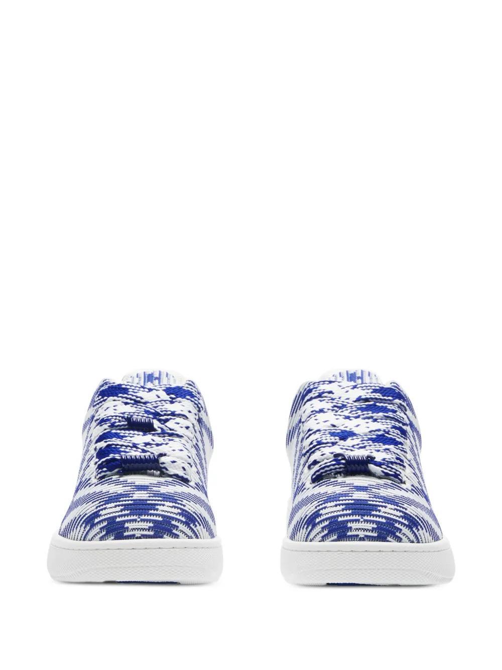 Box checked leather sneakers Product Image