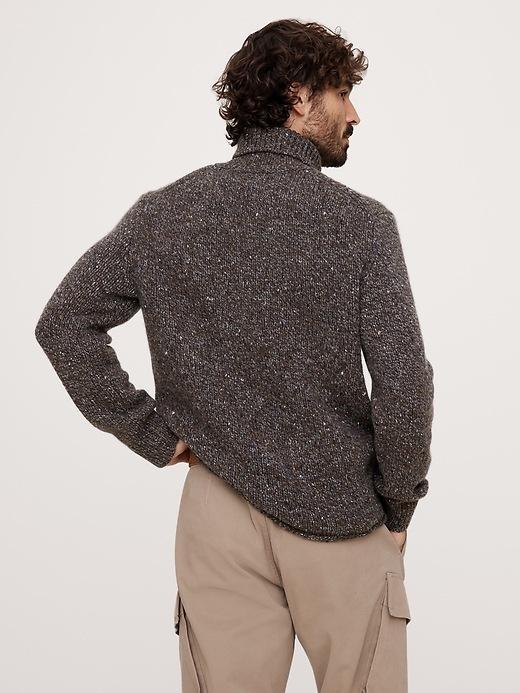 Merino-Cashmere Cable-Knit Turtleneck Sweater Product Image