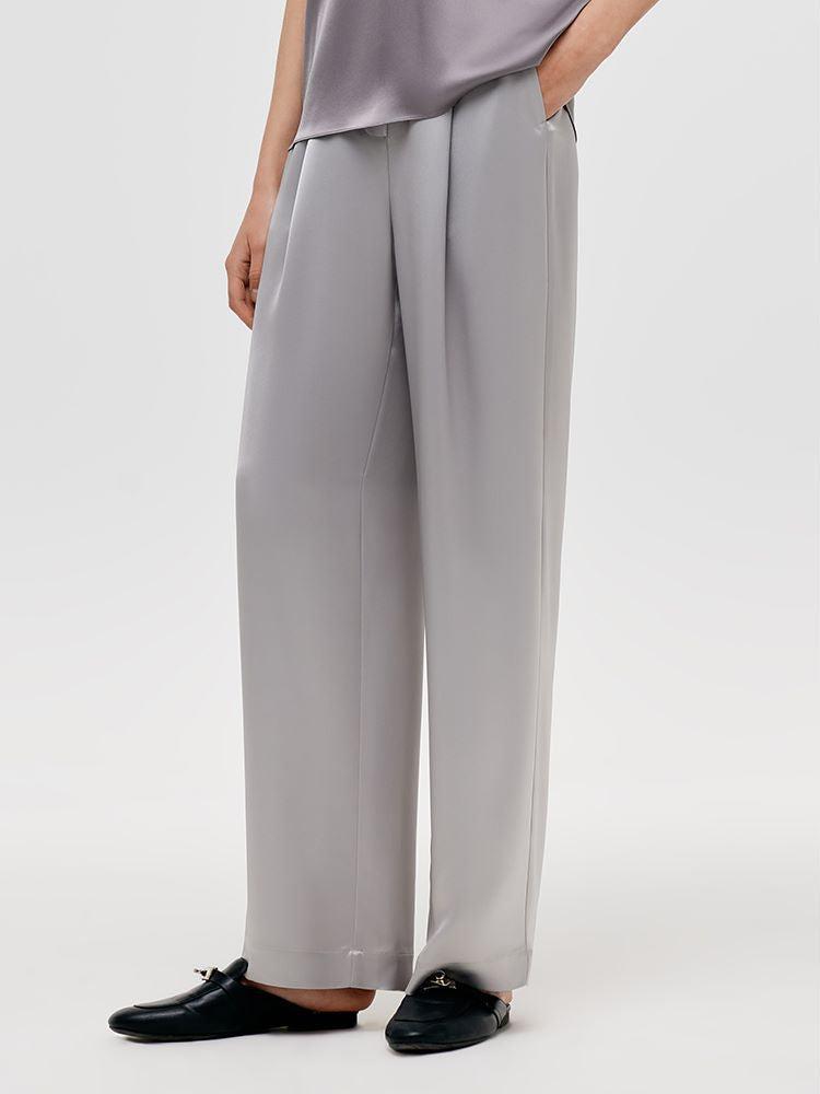 Acetate Straight Glossy Women Pants Product Image
