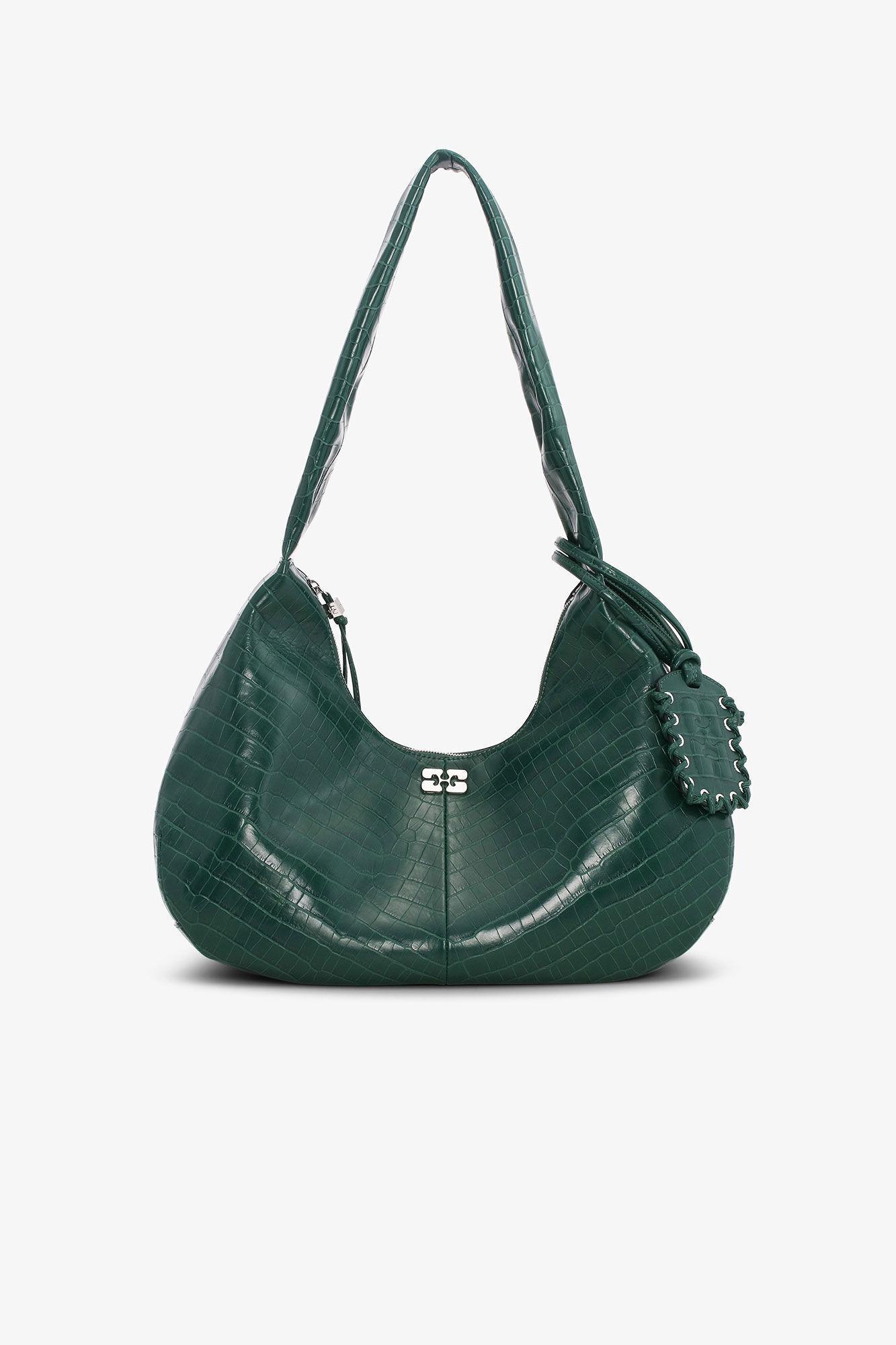 Green Croco Medium Hobo Bag Product Image